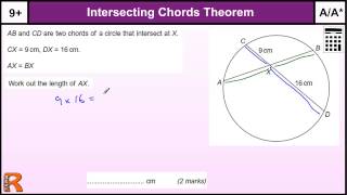 Intersecting Chords AA Circle Theorem GCSE Higher Maths revision Exam paper practice help [upl. by Aniram966]