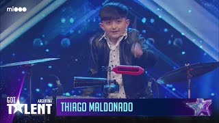 Thiago Maldonado de 12 años  Timbales  Audiciones  Got Talent Argentina 2023 [upl. by Quitt925]