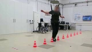 Patient with incomplete paraplegia sub T10 performs gait training supported by The FLOAT [upl. by Ddat]