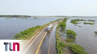 Santo Tomé aislada por la crecida del Río Uruguay [upl. by Ahcila]