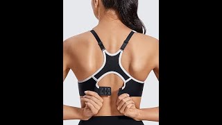 Soutien gorge de sport à fort impact SYROKAN pour femme soutien gorge de course rembourré à dos nag [upl. by Hagep]