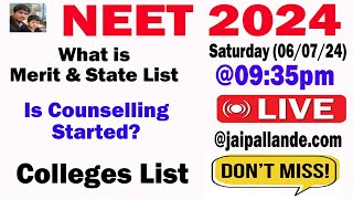 NEET 2024 Live Session with Jaipal Lande 06072024  NEET 2024 Counselling Dates [upl. by Ancier355]