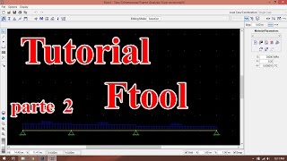 Tutorial Ftool 26  apoios rótulas parâmetros do material propriedades da seção [upl. by Luar]