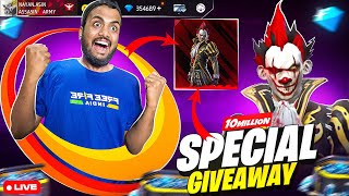 10M Special Permanent Rarest Golden Clown Bundle Giveaway Custom  Garena Free Fire India Live [upl. by Olonam]