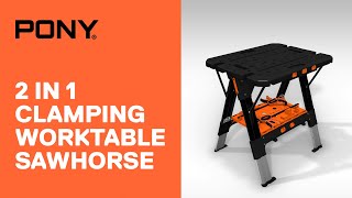 Pony  2 in 1 Clamping Worktable Sawhorse [upl. by Madelon]