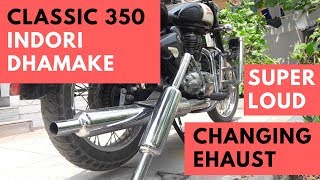 HOW TO CHANGE EXHAUST  BULLET LOUD EXHAUST  INDORI DHOLKI  ILLEGAL for ROYAL ENFIELD [upl. by Ker]