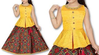 DIY Peplum frock cutting stitching for 10 to 11 year baby girl [upl. by Eanej576]