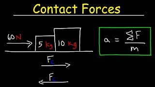 Calculating Contact Forces Between Two Blocks Using Free Body Diagrams [upl. by Ilyse]