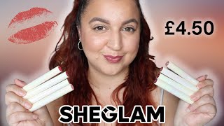 SHEGLAM POUT PERFECT SHINE LIP PLUMPER LIP SWATCHES  LIPSTICKLIZZIE [upl. by Tirrej]