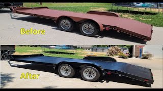 Painting a Car Trailer with RustOleum [upl. by Millisent950]