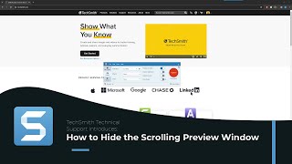 Hide Snagit Preview Window for Scrolling Capture [upl. by Nessaj]