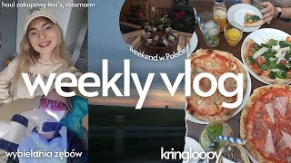 weekly vlog 🌼 zabieg wybielania zębów  weekend w Polsce shopping  haul rossmann levis 🛍️ [upl. by Gyimah]