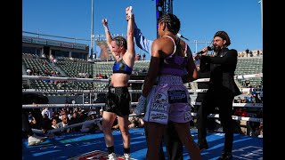 GINNY FUCHS suffers a HORRENDOUS thumb injury but still outpoints ADELAIDA RUIZ to become WBC champ [upl. by Nareht]