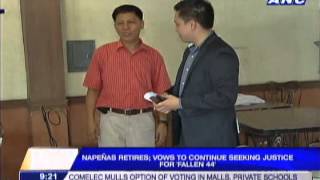 Napeñas retires vows to continue seeking justice for Fallen 44 [upl. by Itteb924]