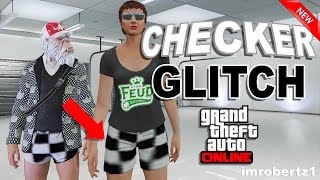 GTA 5 Online  Checkered Outfit Glitch Cool Checkerboard Shorts Clothes GTA 5 Glitches [upl. by Ennirak]