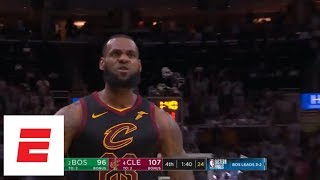 Game 6 LeBron James hits backtoback dagger 3s with Jayson Tatum in his face both times  ESPN [upl. by Anuahsal]