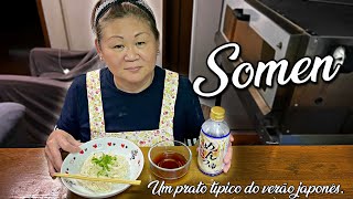 SOMEN  Macarrão gelado Japonês Muito fácil [upl. by Jezabella]