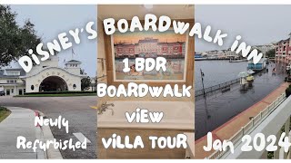 Amazing tour of a Newly Refurbished Boardwalk View 1 Bedroom Villa at Disneys Boardwalk Inn Resort [upl. by Stolzer573]