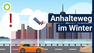 Autofahren bei Eis und Schnee Anhalteweg im Winter [upl. by Yardna]