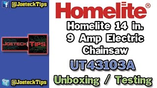 Homelite 14 in 9 Amp Electric Chainsaw UT43103A  Review and use [upl. by Cirdec]