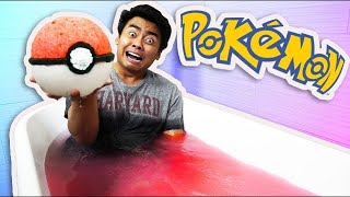 DIY HOW TO MAKE A GIANT POKEBALL BATHBOMB [upl. by Rawde]