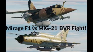 Mirage F1 vs MiG21 Fishbed BVR Fight DCS [upl. by Auohc]