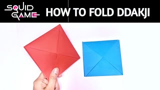 How to Make Ddakji  DIY Squid Game Paper Flipping Game  NARRATED Instructions [upl. by Knute]