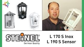 Steinel STEINEL L 170 S Inox und STEINEL L 190 S Sensor Außenleuchten watt24Video Nr 107 [upl. by Cochran]