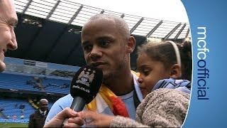 KOMPANY amp DAUGHTER ON TITLE  City v West Ham Champions 2014 [upl. by Nycila]