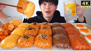 ASMR プルダック包み Buldak Wrap amp Enoki Mushroom Wrap EATING SOUNDS  咀嚼音  MUKBANG  먹방 [upl. by Salome]