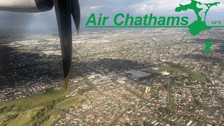 STUNNING international Turboprop Arrival into Auckland New Zealand  Air Chathams ATR 72500 [upl. by Loesceke808]