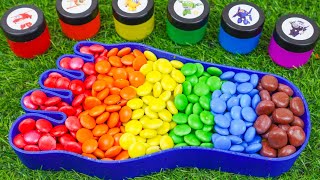 Satisfying Video l Mixing Candy in Foot BathTub with Rainbow Skittles amp Magic Slime Cutting ASMR [upl. by Yssak294]