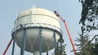 Contractors demolish 86yearold water tower in Bismarck [upl. by Ludeman]