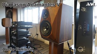 Diapason Adamantes V bookshelf speakers  Audio Exklusiv P8S CD Player [upl. by Ahsinar]