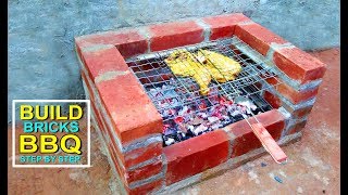 How To Build Bricks BBQ Grill at Home  Build Barbeque Homemade  Craft Village [upl. by Clarice]