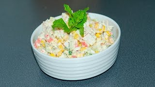 Летний салат с крабовыми палочками и кукурузой  Быстро  вкусно и легко [upl. by Leviram]