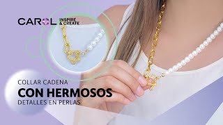 ✨CÓMO HACER COLLAR CADENA CON HERMOSOS DETALLES EN PERLAS✨ [upl. by Nnuahs]