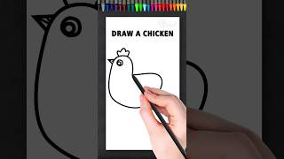 How to drawing a chicken very easy funny drawing shortvideo chicken biobaarts shorts art [upl. by Drusilla]