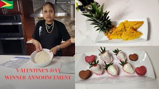 🇬🇾Guyanese Style Pine Tarts Chocolate Covered Strawberry And Winner For Valentines Day Giveaway🇬🇾 [upl. by Roti]