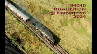 Braunton 34046 Fast Steam Train Cumbria UK [upl. by Huxham]