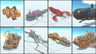 8 Water Creatures vs Aquatics Animal Revolt Battle Simulator [upl. by Ayikin]