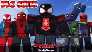 SpiderMan ROBLOX  All DLC Suits amp Abilities Showcase InVisions WebVerse [upl. by Ahsilahs29]