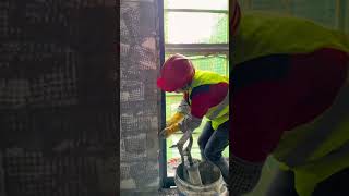 Cement mortar window frame joint filling good tools and methods can improve work efficiency [upl. by Kelvin]