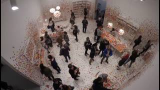 Adding 750000 dots to Yayoi Kusamas Obliteration Room  Hirshhorn Museum [upl. by Anelah]