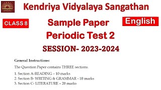 KVS PT2 English Class 8  Question Paper with Solution  Sample Paper  Important Questions [upl. by Boykins]