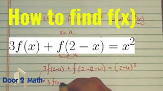 SOLVE FOR FX  If 3fxf2xx2 what is fx  PreCalculus [upl. by Llegna]