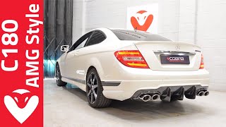 MercedesBenz C180 AMG Style Quad Exit Performance Exhaust by Cobra Sport [upl. by Forester9]