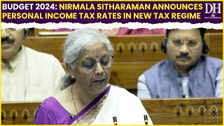 Income Tax Slab 2425 F M Nirmala Sitharaman announces personal income tax rates in new tax regime [upl. by Aerdnael]