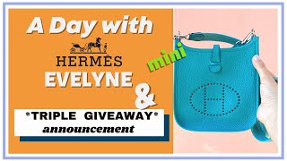 HERMÉS EVELYNE TPM MINI REVIEW  GIVEAWAY ANNOUNCEMENT  My First Luxury [upl. by Ultann820]