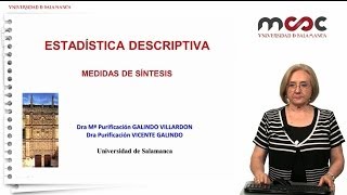 Estadística descriptiva Medidas de síntesis II Módulo 2 [upl. by Eltrym480]